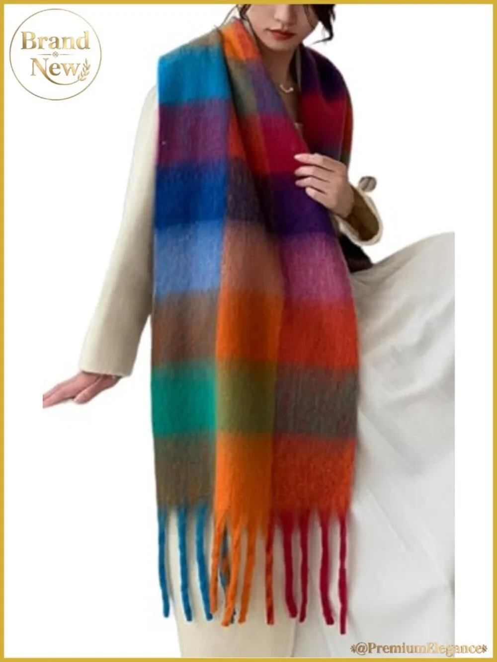 Wander Agio Women's Winter Warm Scarf Long Shawl Thick Blanket Wrap Plaid